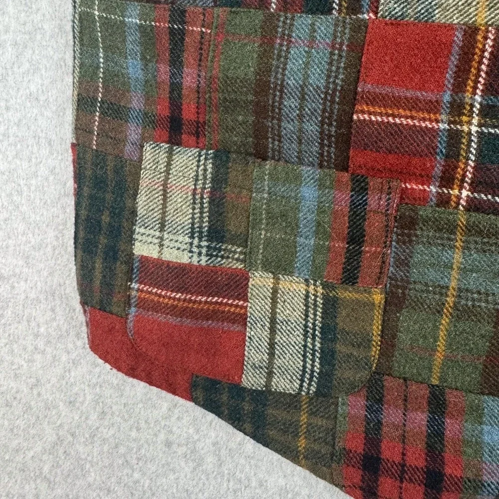 Tommy Hilfiger Vest Mens Medium Multicolor Plaid Wool Waistcoat Belted Lined